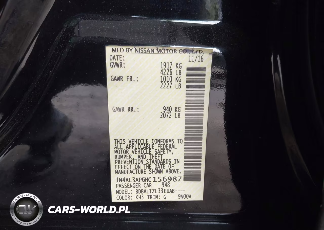 2017 Nissan Altima 2.5 Sv VIN:1N4AL3AP6HC156987 - 9