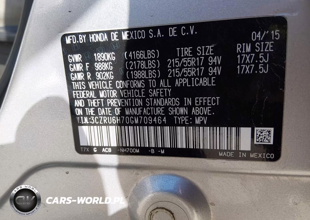 2016 Honda Hr-V Ex-L VIN:3CZRU6H70GM709464 - 9