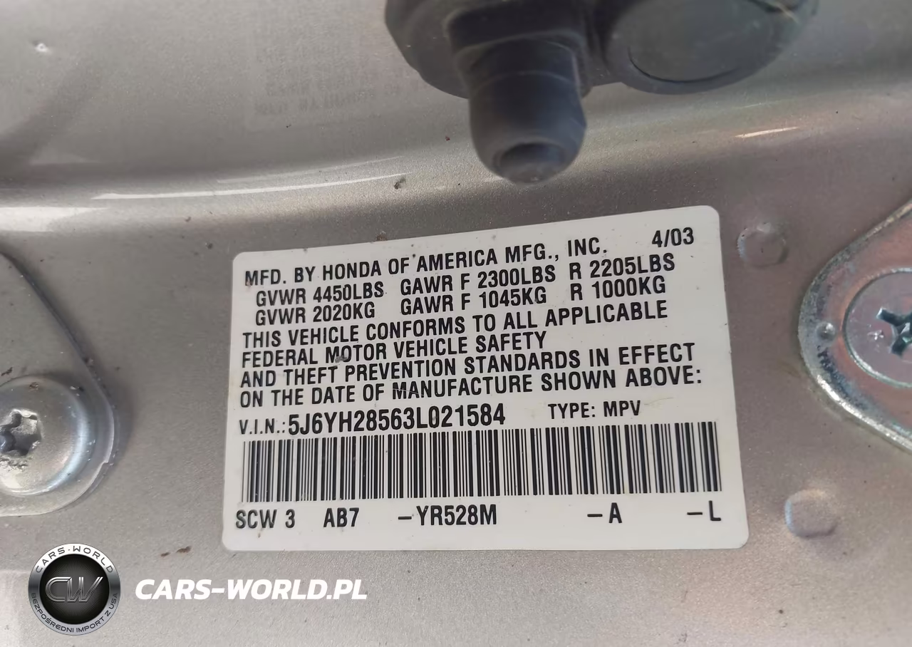 2003 Honda Element Ex VIN:5J6YH28563L021584 - 9