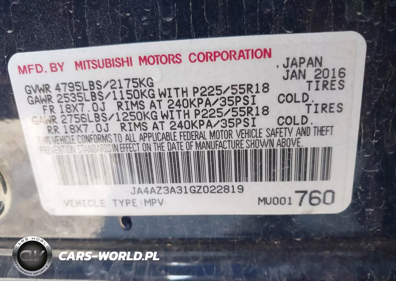 2016 Mitsubishi Outlander Sel VIN:JA4AZ3A31GZ022819 - 9