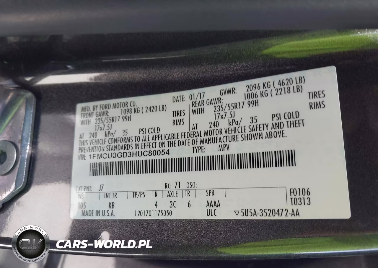 2017 Ford Escape Se VIN:1FMCU0GD3HUC80054 - 9