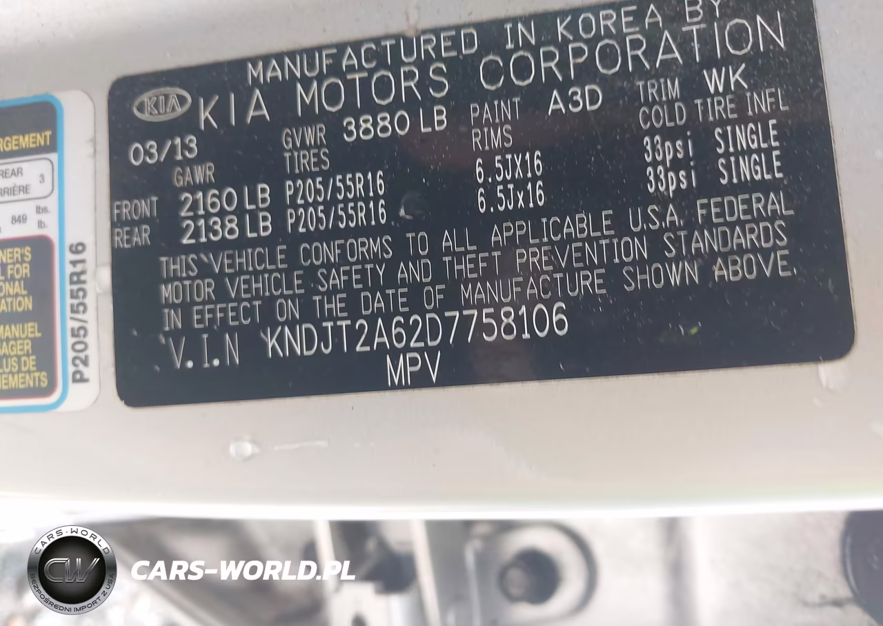 2013 Kia Soul + VIN:KNDJT2A62D7758106 - 9