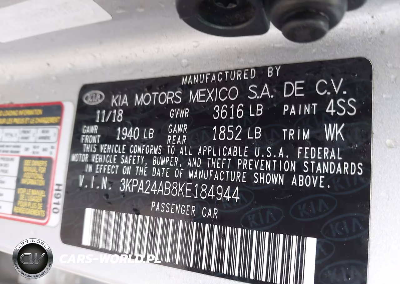 2019 Kia Rio Lx VIN:3KPA24AB8KE184944 - 9