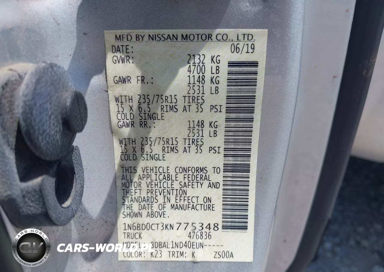 2019 Nissan Frontier S VIN:1N6BD0CT3KN775348 - 9