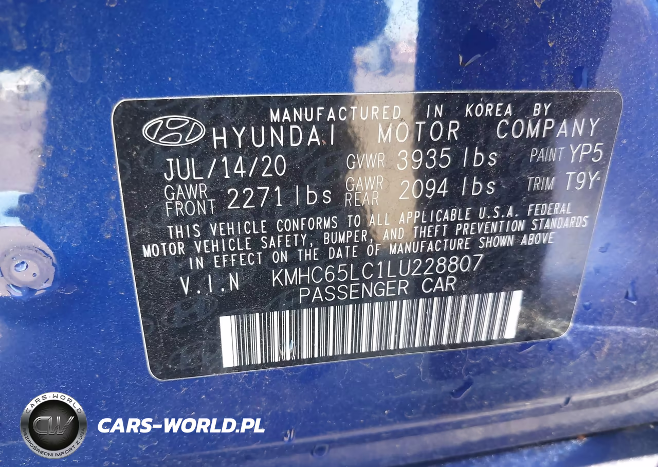 2020 Hyundai Ioniq Hybrid Blue VIN:KMHC65LC1LU228807 - 9
