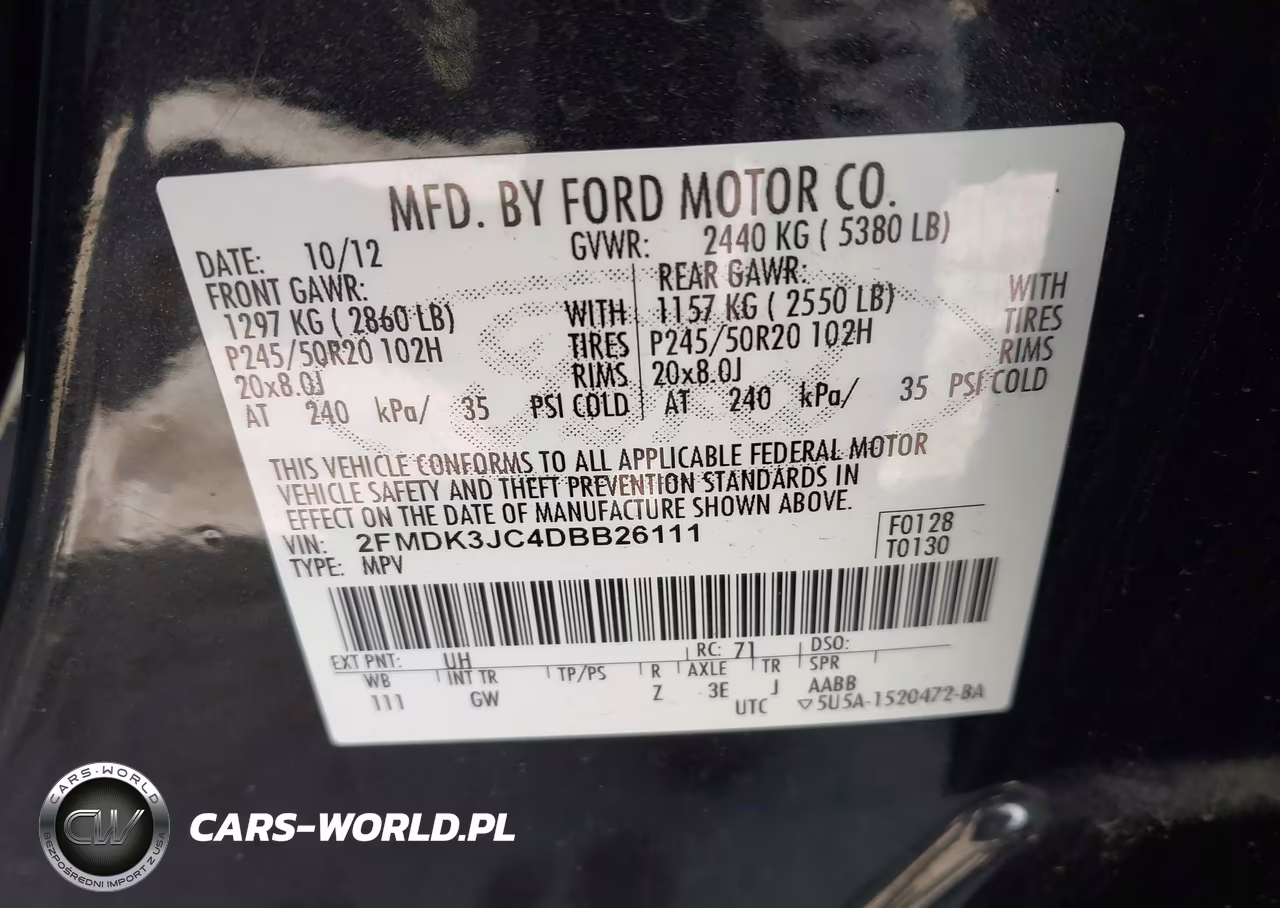 2013 Ford Edge Sel VIN:2FMDK3JC4DBB26111 - 9