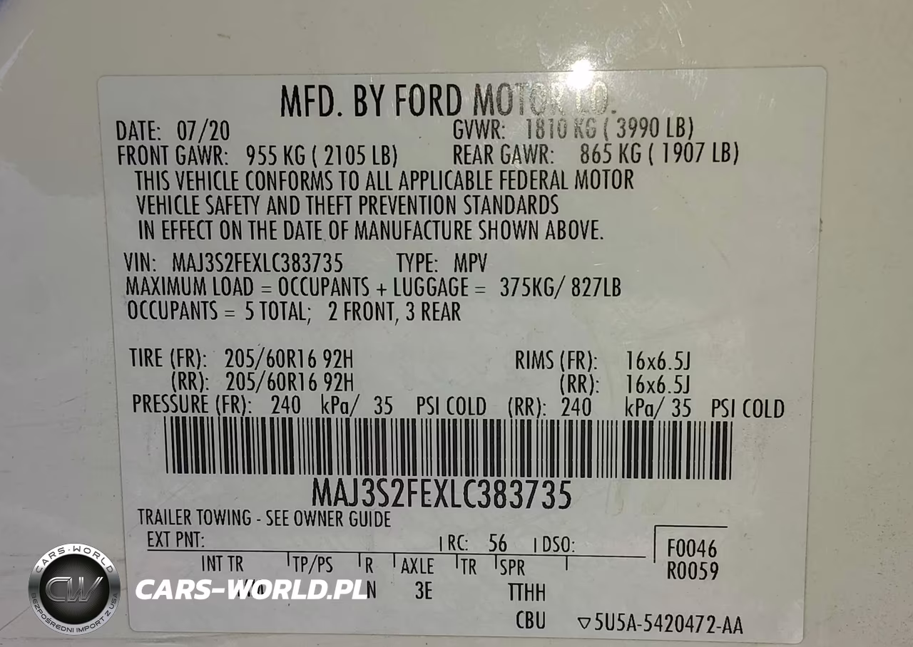 2020 Ford Ecosport S VIN:MAJ3S2FEXLC383735 - 9