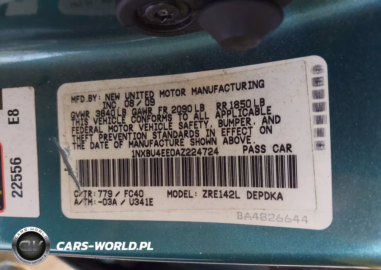 2010 Toyota Corolla Le VIN:1NXBU4EE0AZ224724 - 9