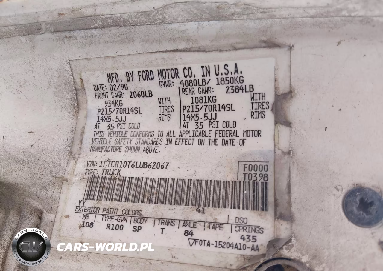 1990 Ford Ranger VIN:1FTCR10T6LUB62067 - 9