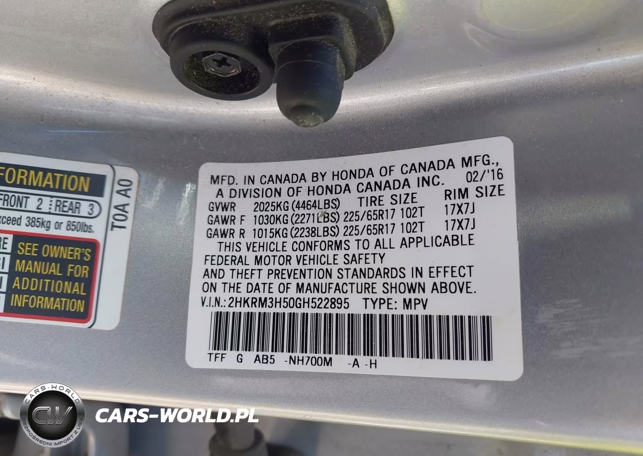 2016 Honda Cr-V Ex VIN:2HKRM3H50GH522895 - 9