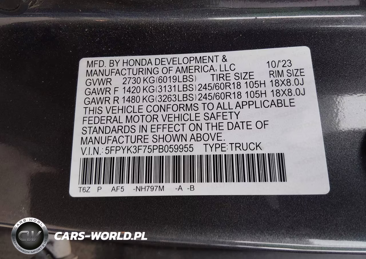 2023 Honda Ridgeline Rtl-E VIN:5FPYK3F75PB059955 - 9