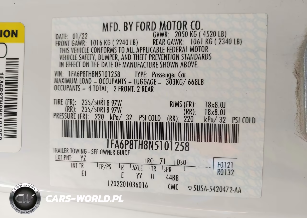2022 Ford Mustang Ecoboost Premium Fastback VIN:1FA6P8TH8N5101258 - 9