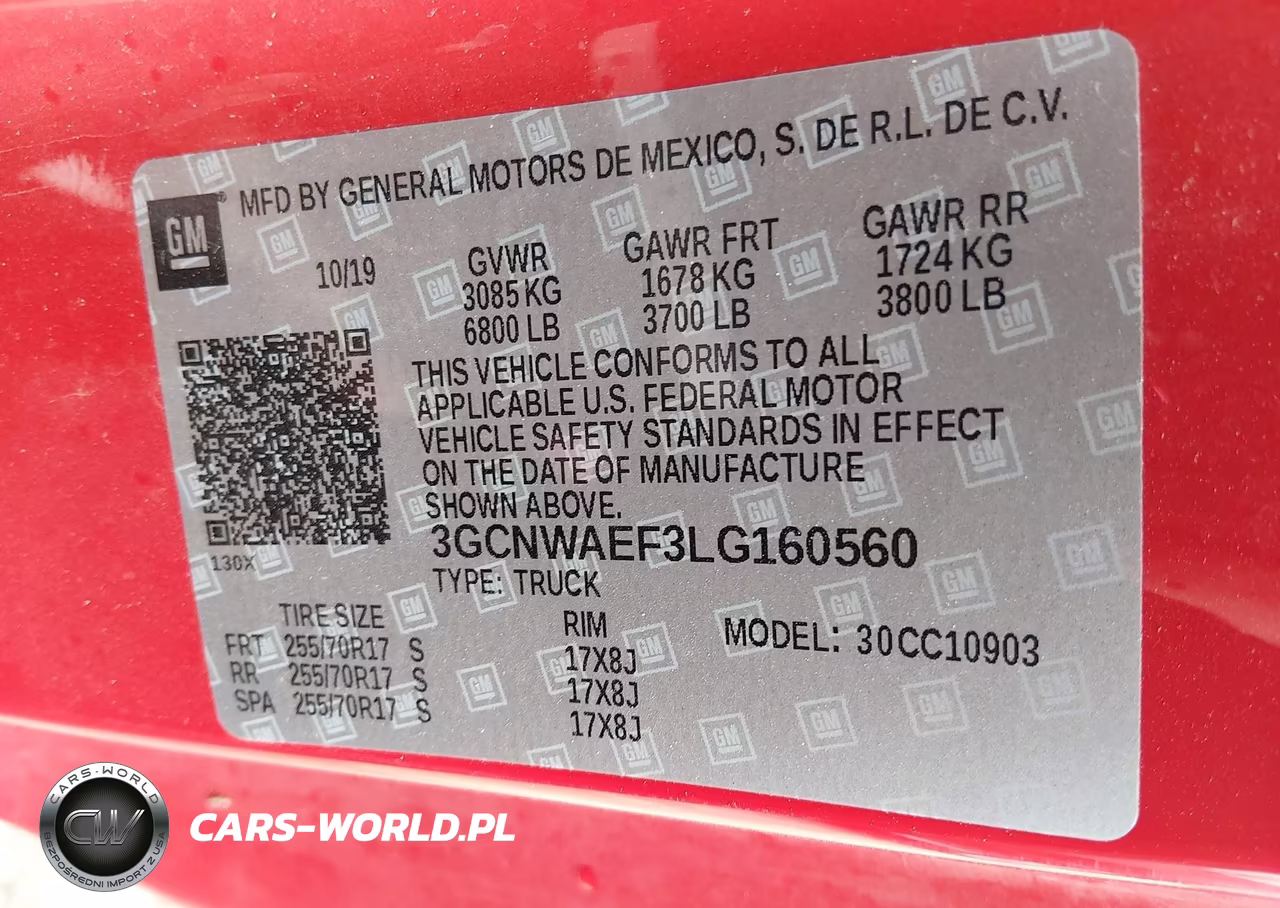 2020 Chevrolet Silverado 1500 2Wd Long Bed Wt VIN:3GCNWAEF3LG160560 - 9