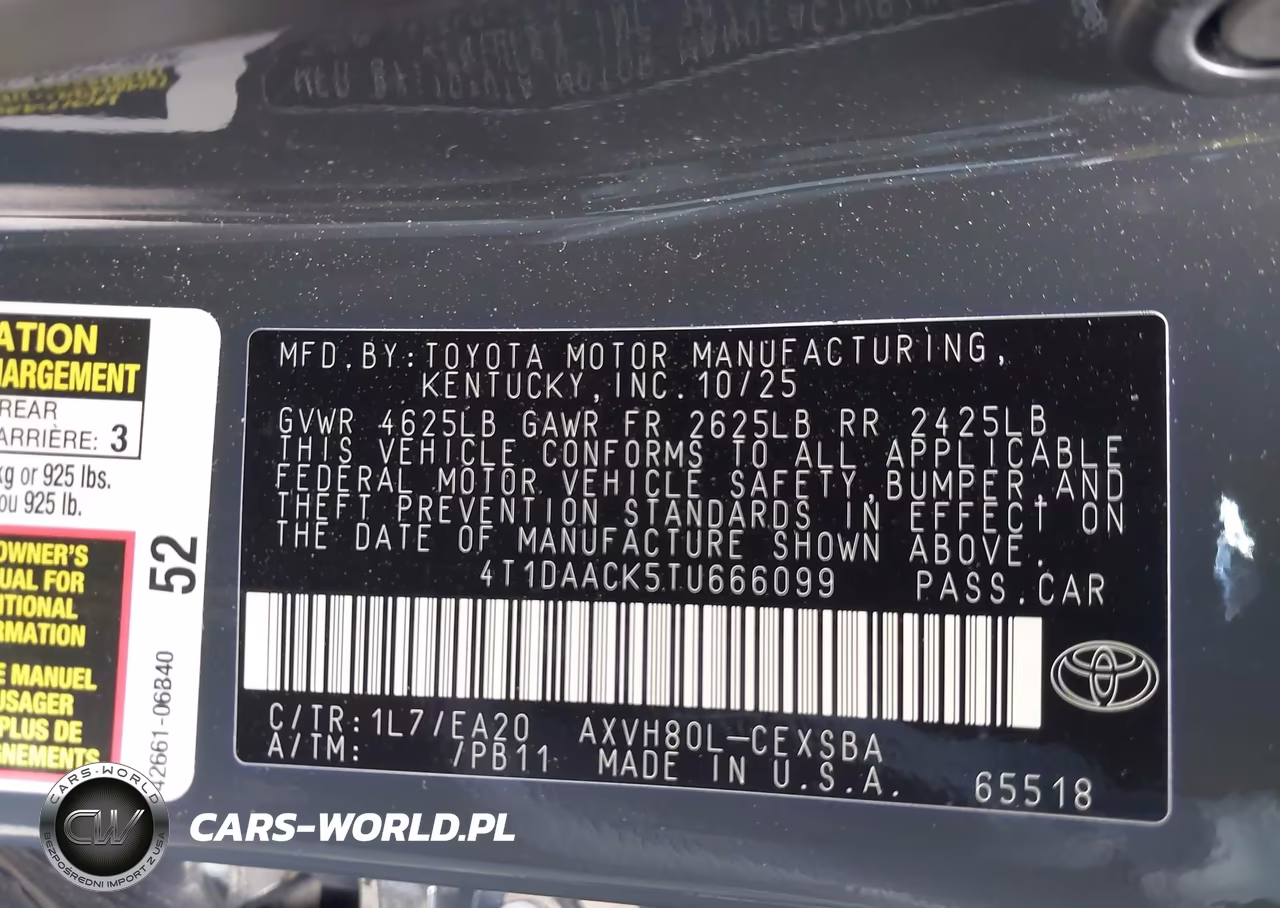 2026 Toyota Camry Se VIN:4T1DAACK5TU666099 - 9