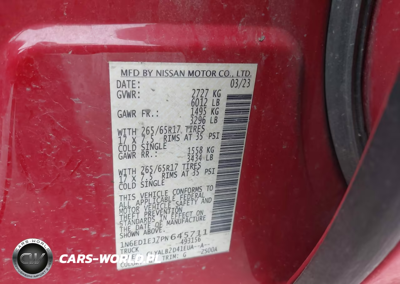 2023 Nissan Frontier Sv 4X2 VIN:1N6ED1EJ7PN645711 - 9