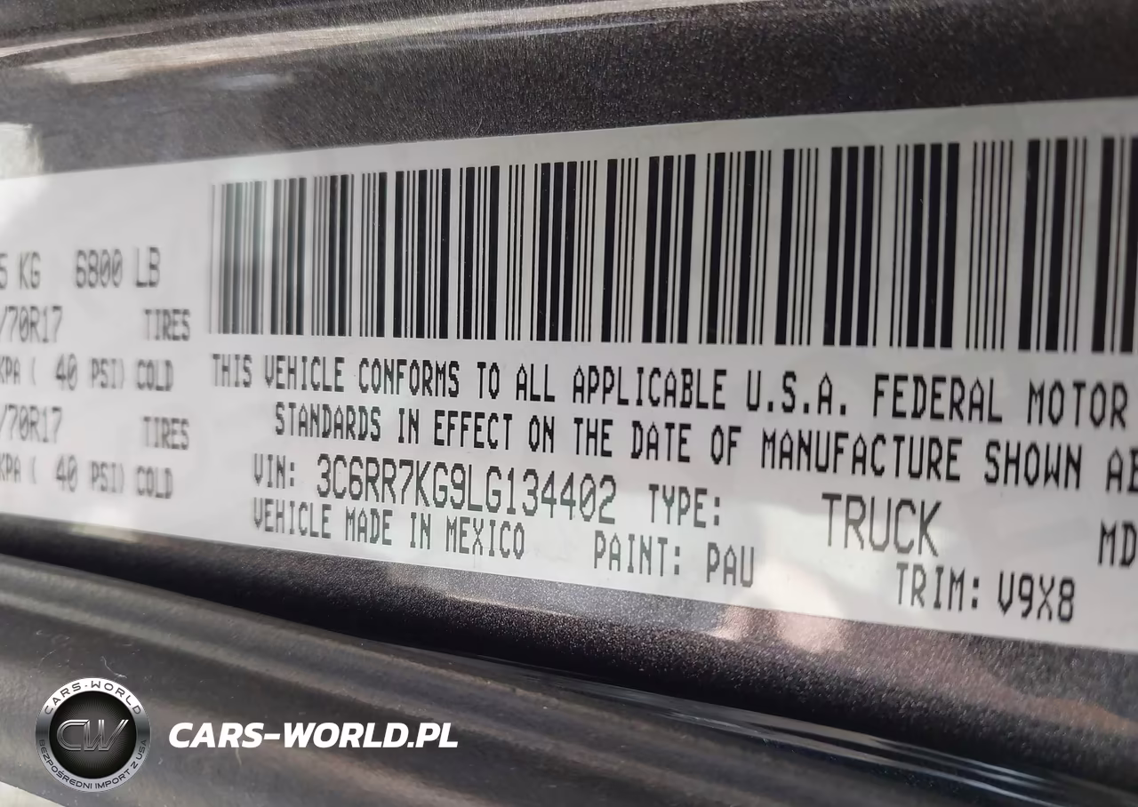2020 Ram 1500 Classic Tradesman 4X4 5'7 Box VIN:3C6RR7KG9LG134402 - 9