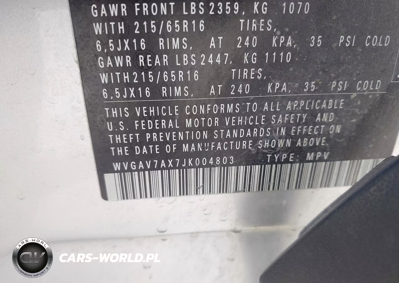 2018 Volkswagen Tiguan Limited 2.0T VIN:WVGAV7AX7JK004803 - 9