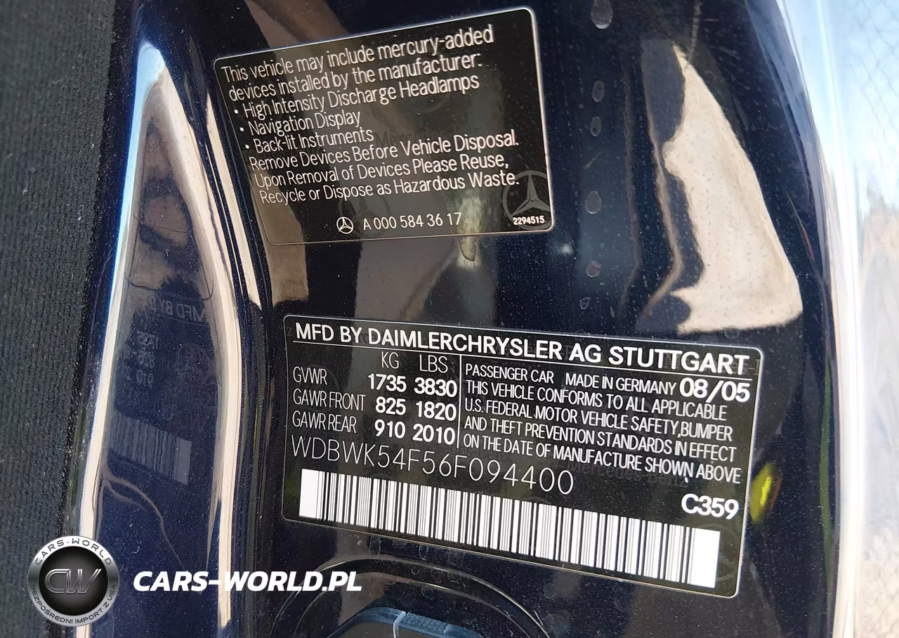 2006 Mercedes-Benz Slk 280 VIN:WDBWK54F56F094400 - 9