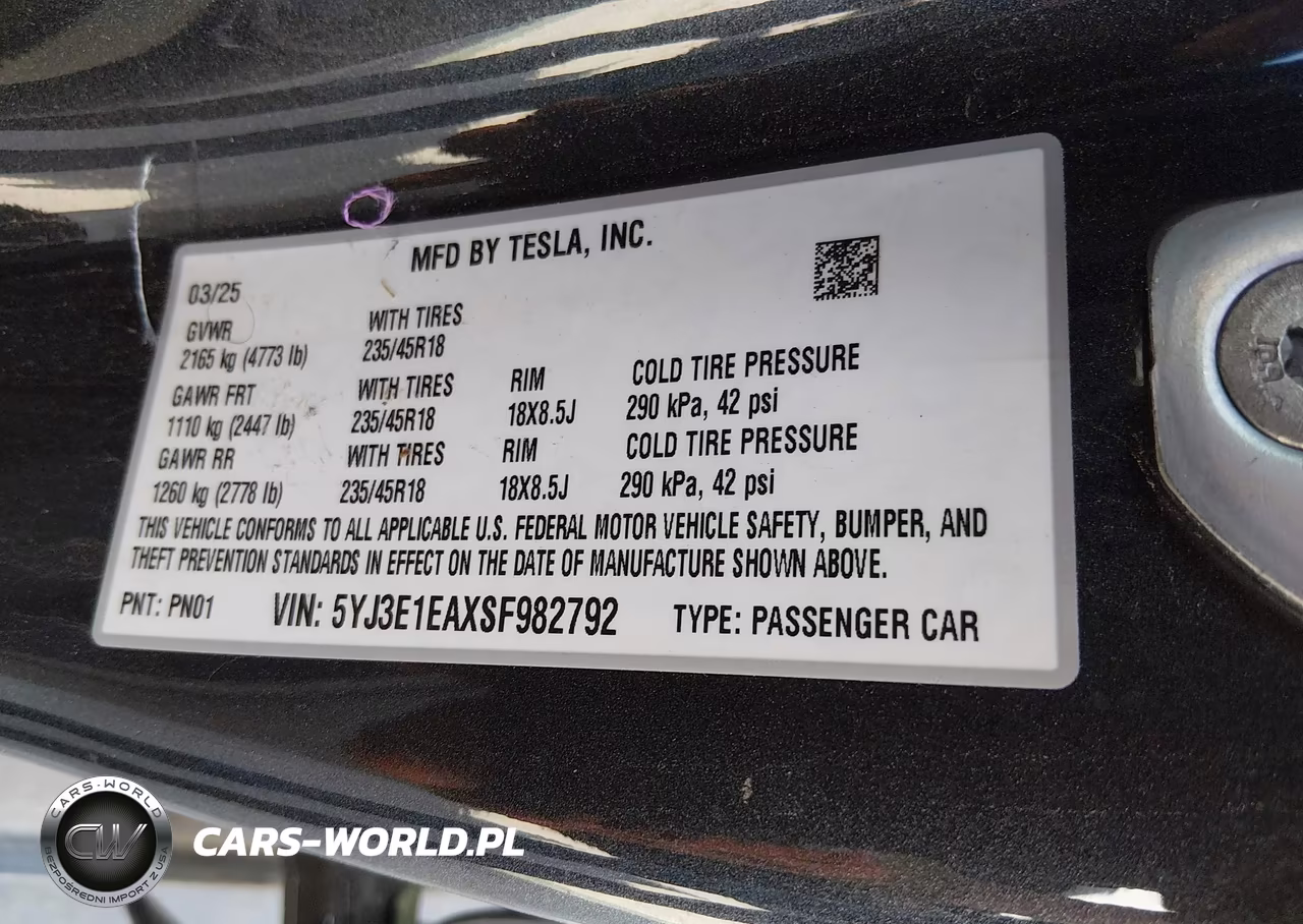 2025 Tesla Model 3 Long Range Rear-Wheel Drive-Standard Rear-Wheel Drive VIN:5YJ3E1EAXSF982792 - 9