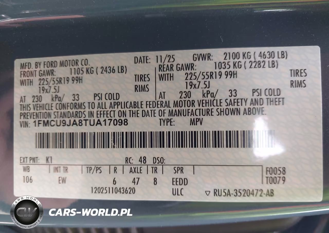 2026 Ford Escape Platinum VIN:1FMCU9JA8TUA17098 - 9