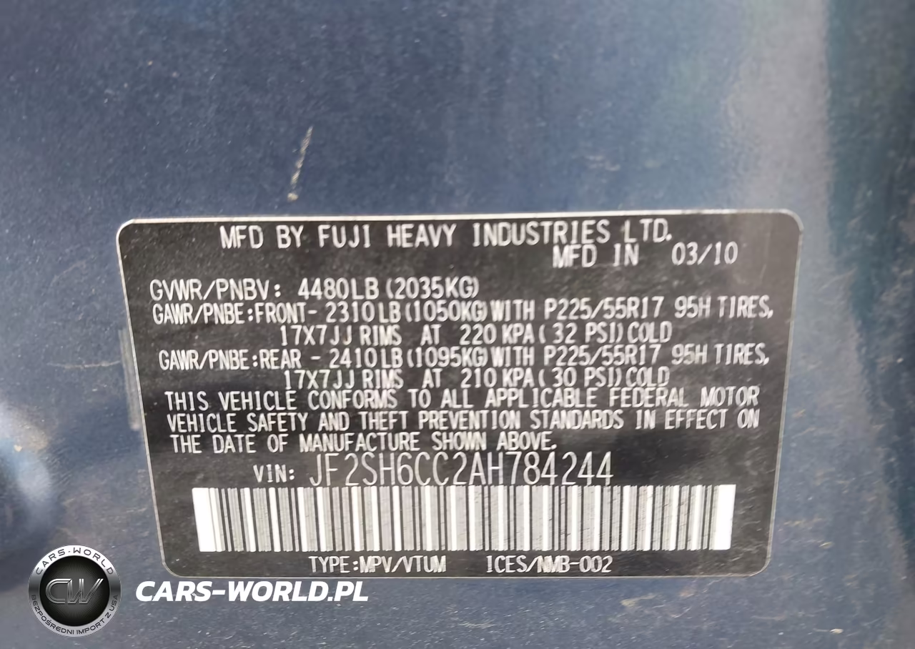 2010 Subaru Forester 2.5X Premium VIN:JF2SH6CC2AH784244 - 9
