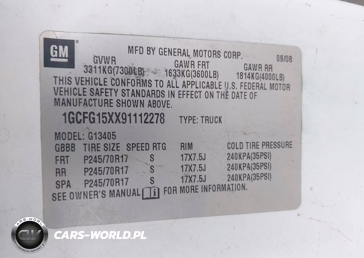 2009 Chevrolet Express 1500 Work Van VIN:1GCFG15XX91112278 - 9