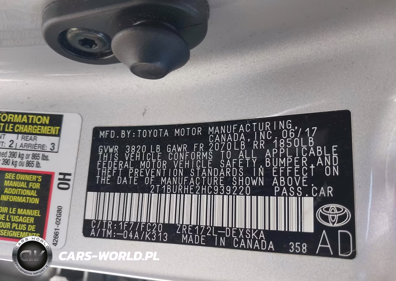 2017 Toyota Corolla Se VIN:2T1BURHE2HC939220 - 9