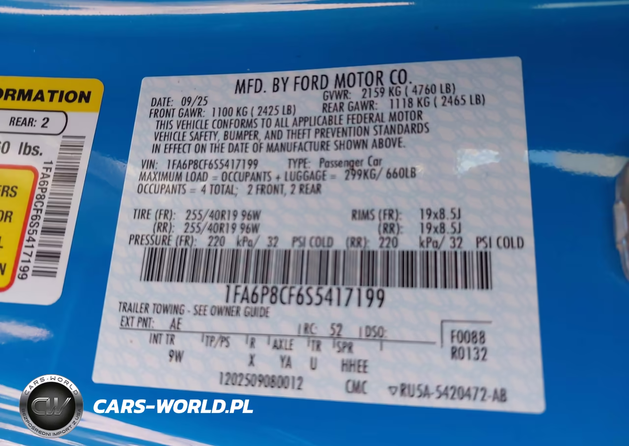 2025 Ford Mustang Gt Premium Fastback VIN:1FA6P8CF6S5417199 - 9