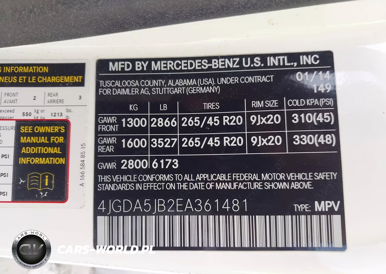 2014 Mercedes-Benz Ml 350 VIN:4JGDA5JB2EA361481 - 9