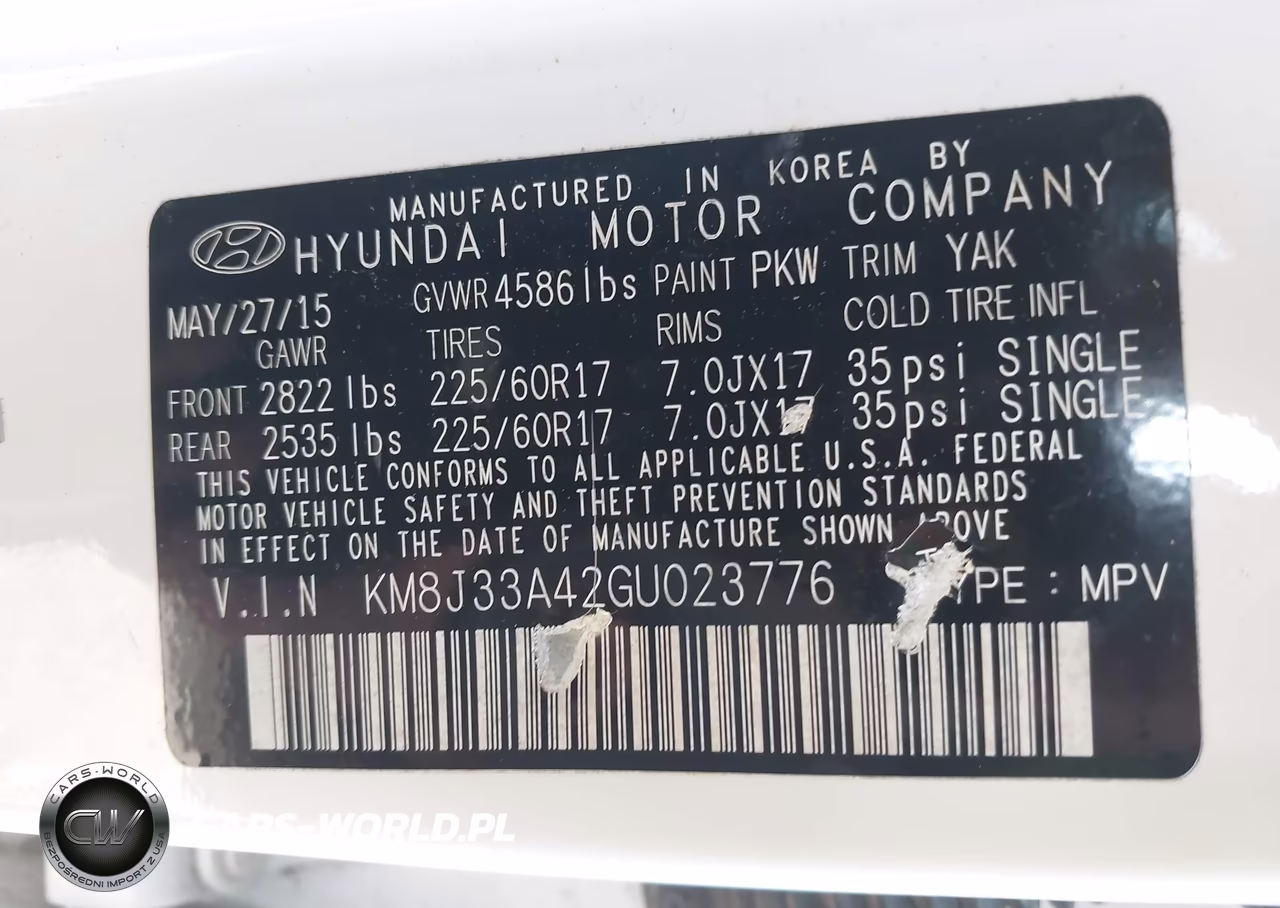 2016 Hyundai Tucson Se VIN:KM8J33A42GU023776 - 9