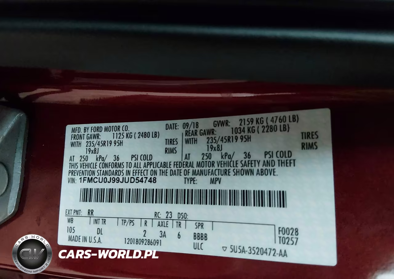 2018 Ford Escape Titanium VIN:1FMCU0J99JUD54748 - 9