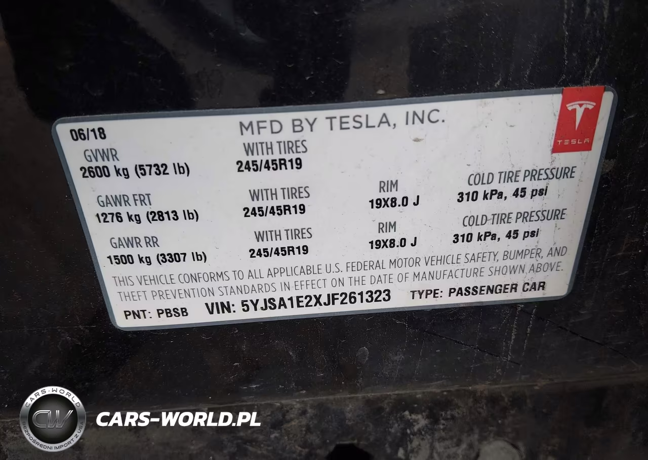 2018 Tesla Model S 100D-75D-P100D VIN:5YJSA1E2XJF261323 - 9