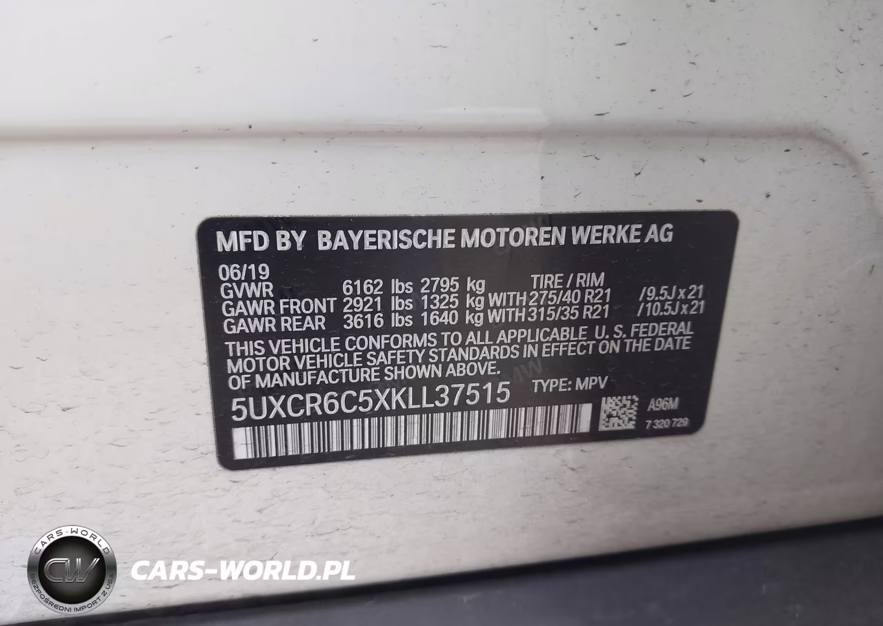 2019 BMW X5 xDrive40I VIN:5UXCR6C5XKLL37515 - 9