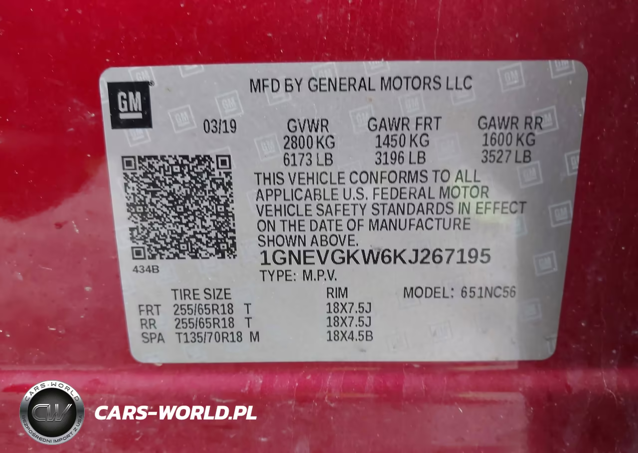 2019 Chevrolet Traverse Lt VIN:1GNEVGKW6KJ267195 - 9