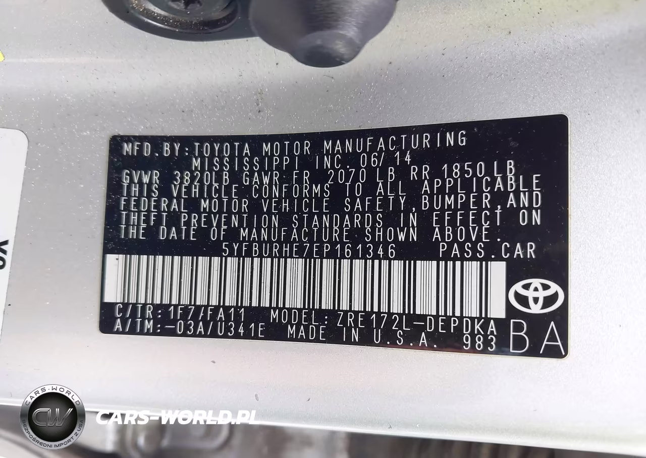 2014 Toyota Corolla L VIN:5YFBURHE7EP161346 - 9