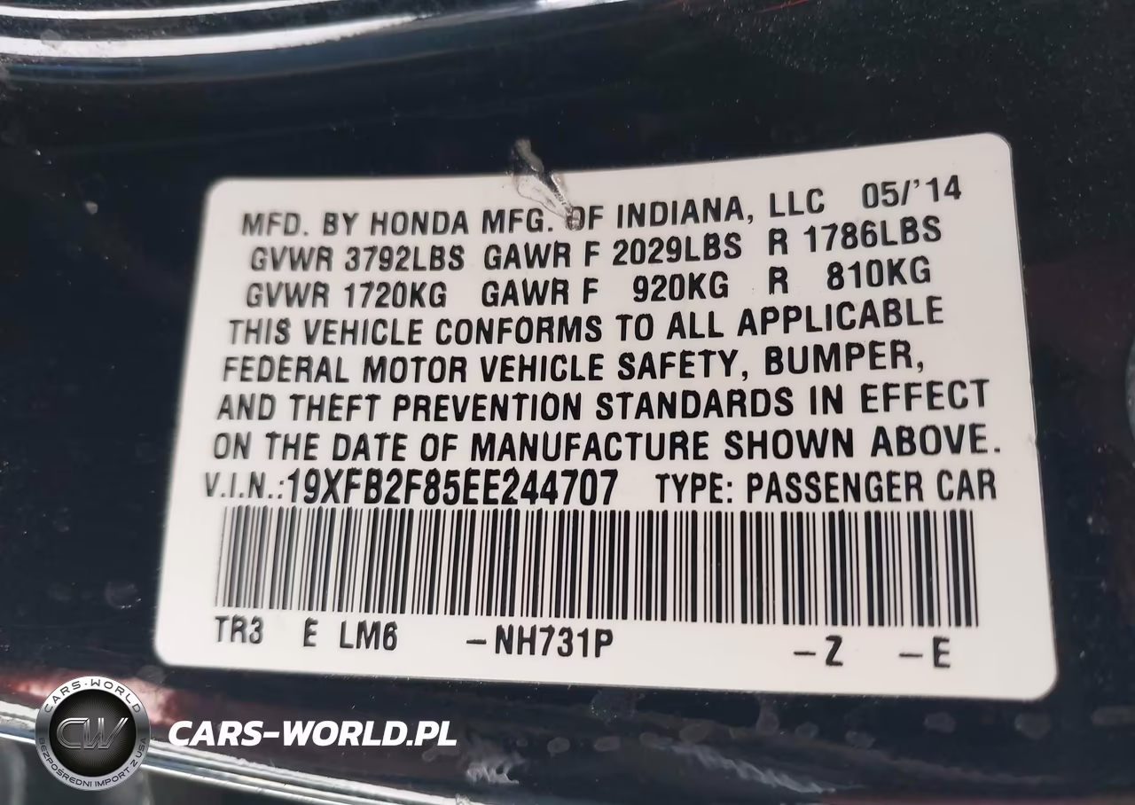 2014 Honda Civic Ex VIN:19XFB2F85EE244707 - 9