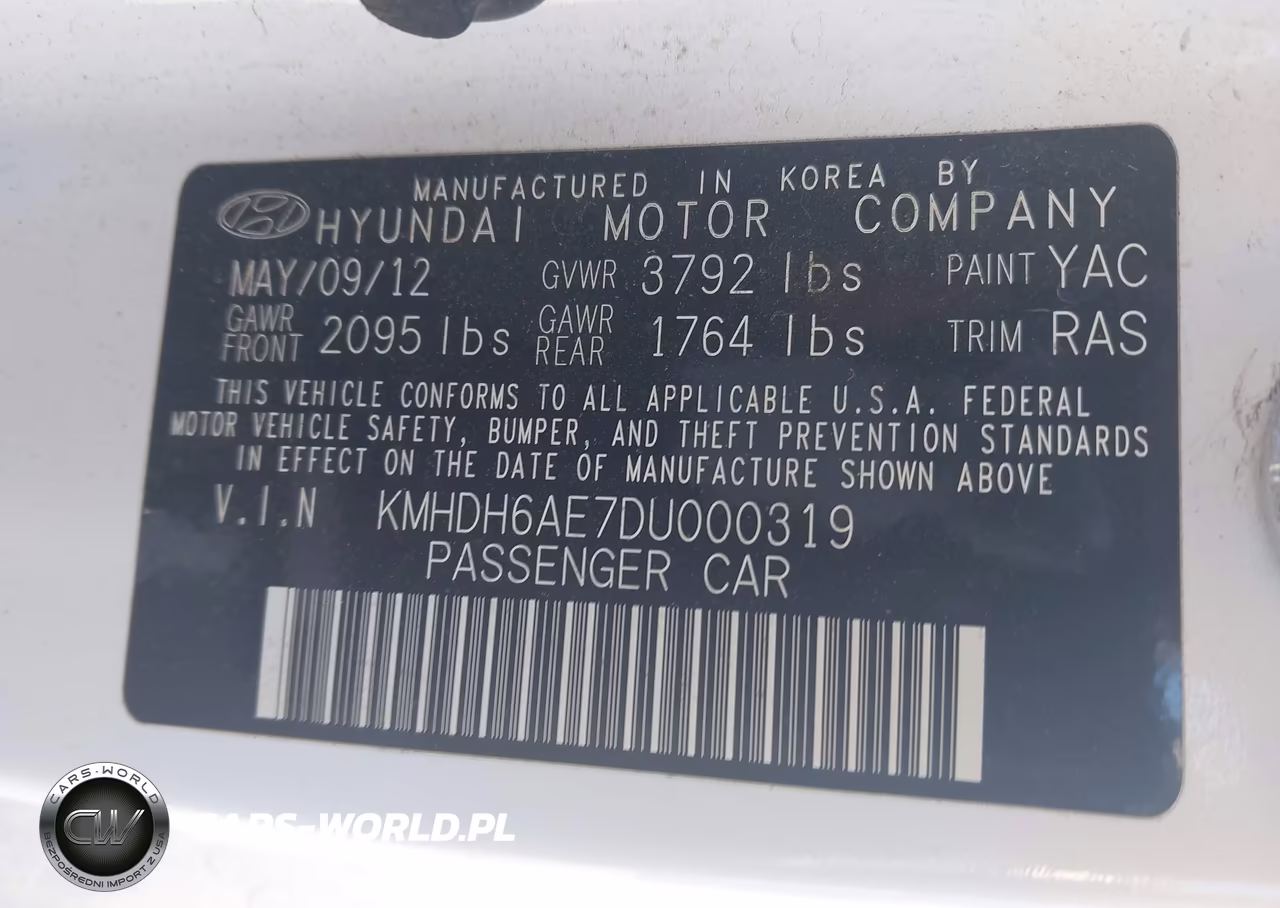 2013 Hyundai Elantra Gs VIN:KMHDH6AE7DU000319 - 9
