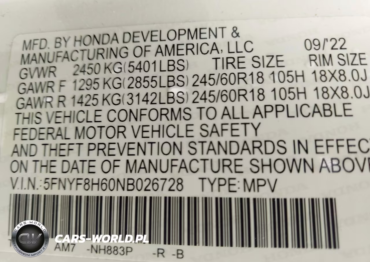 2022 Honda Passport Awd Trailsport VIN:5FNYF8H60NB026728 - 9