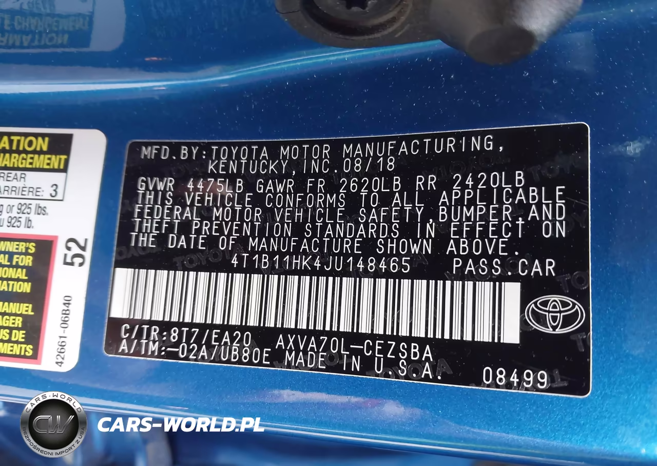 2018 Toyota Camry Se VIN:4T1B11HK4JU148465 - 9