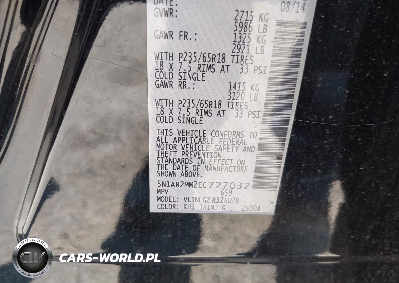 2014 Nissan Pathfinder Sl VIN:5N1AR2MM2EC727032 - 9