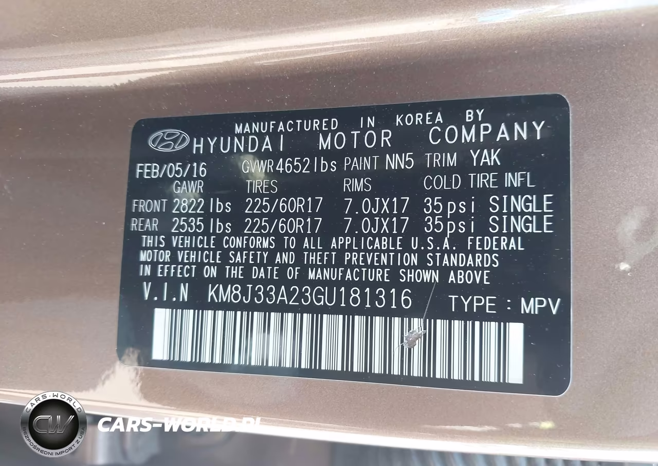 2016 Hyundai Tucson Eco VIN:KM8J33A23GU181316 - 9