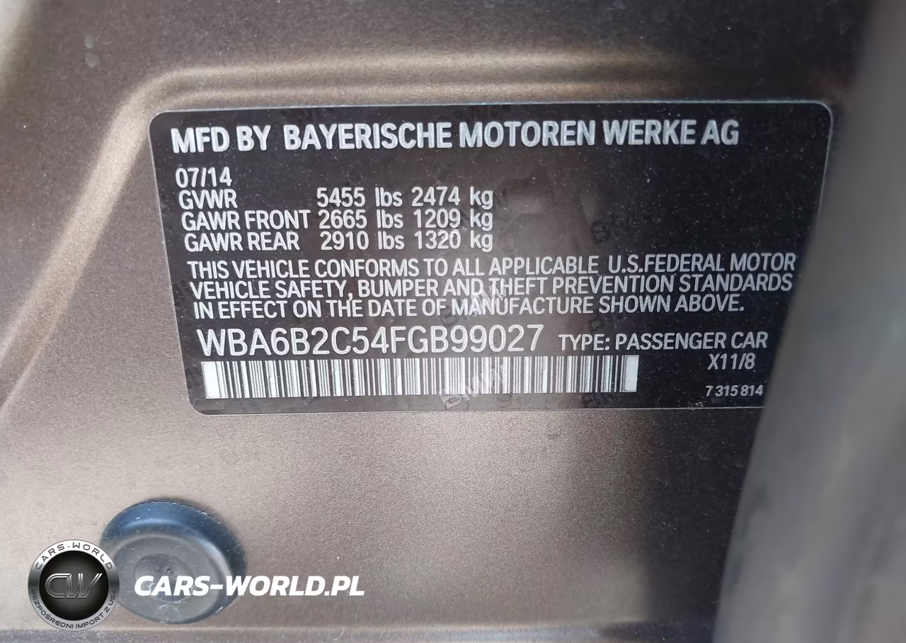2015 BMW 650I Gran Coupe VIN:WBA6B2C54FGB99027 - 9