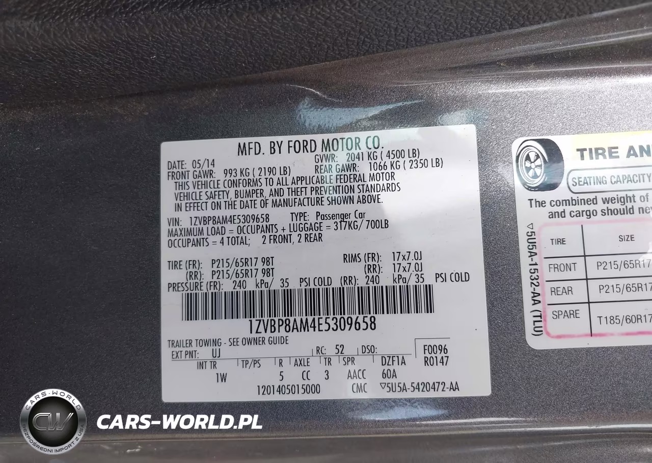 2014 Ford Mustang V6 VIN:1ZVBP8AM4E5309658 - 9
