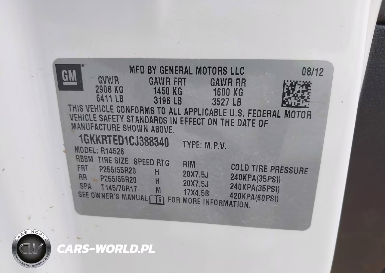2012 GMC Acadia Denali VIN:1GKKRTED1CJ388340 - 9
