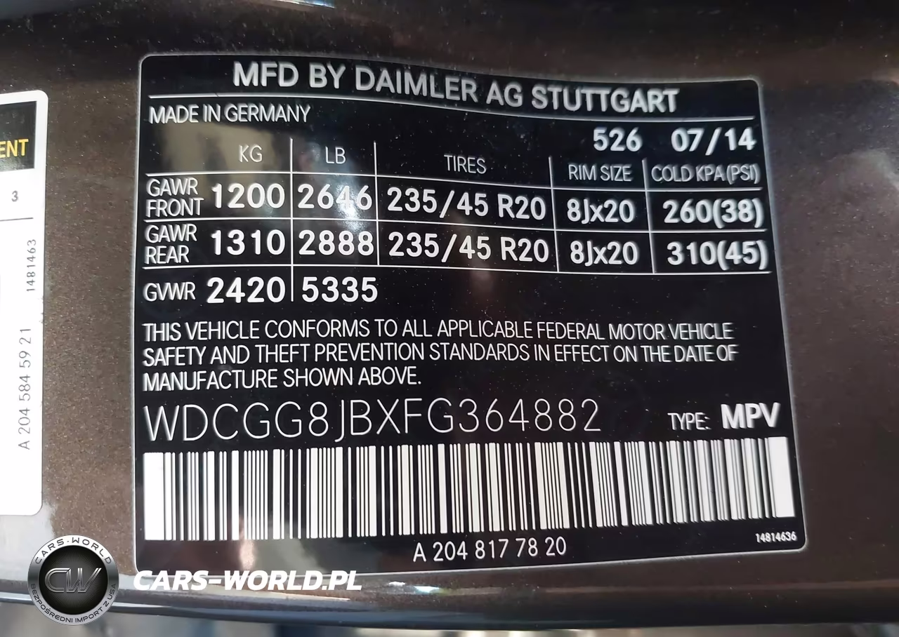 2015 Mercedes-Benz Glk 350 4Matic VIN:WDCGG8JBXFG364882 - 9