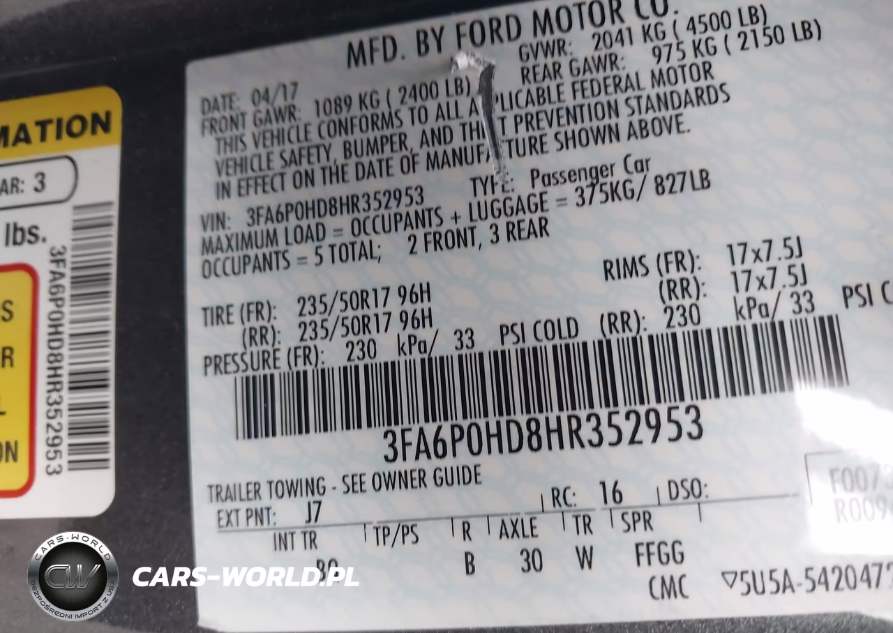 2017 Ford Fusion Se VIN:3FA6P0HD8HR352953 - 9