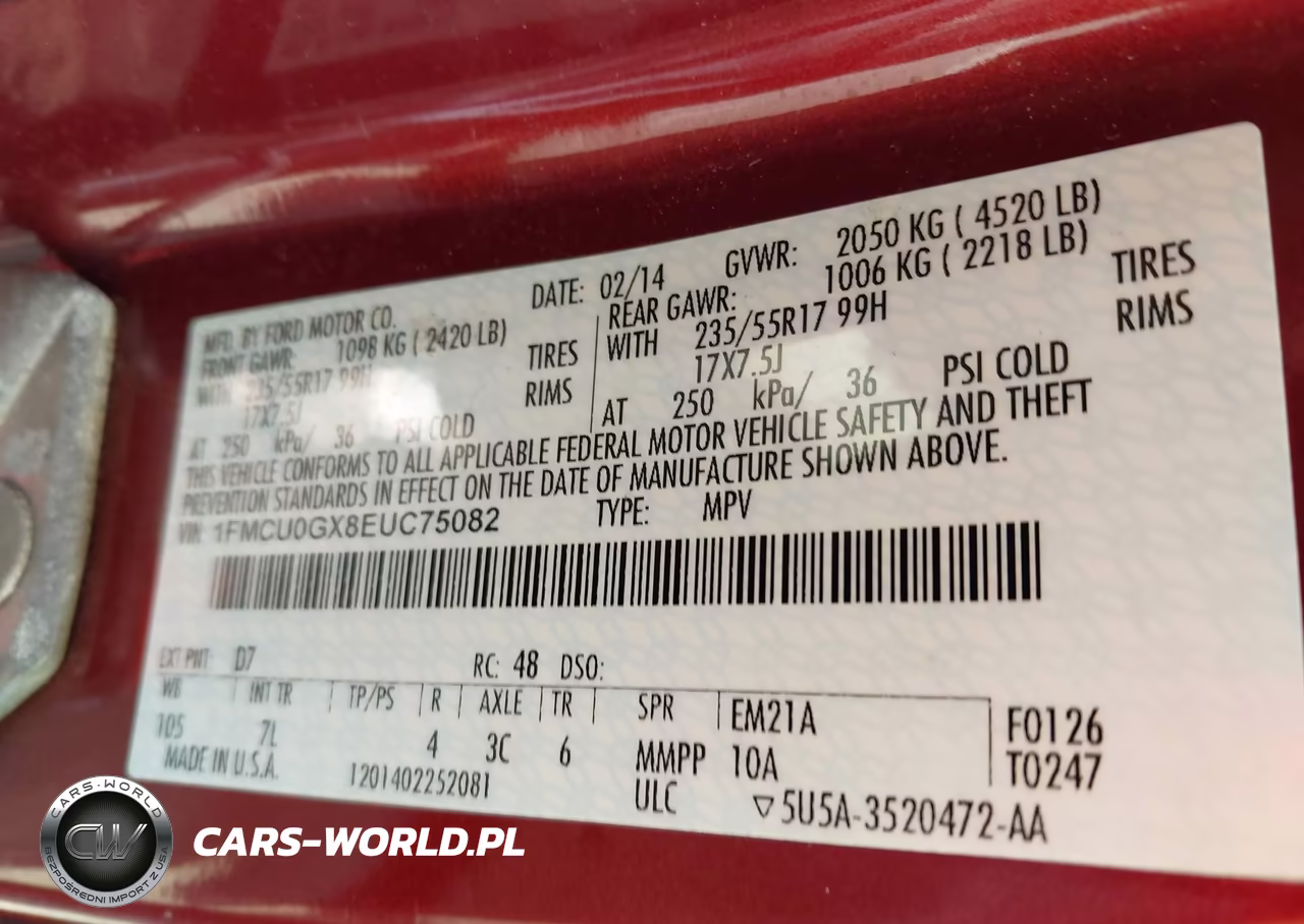 2014 Ford Escape Se VIN:1FMCU0GX8EUC75082 - 9