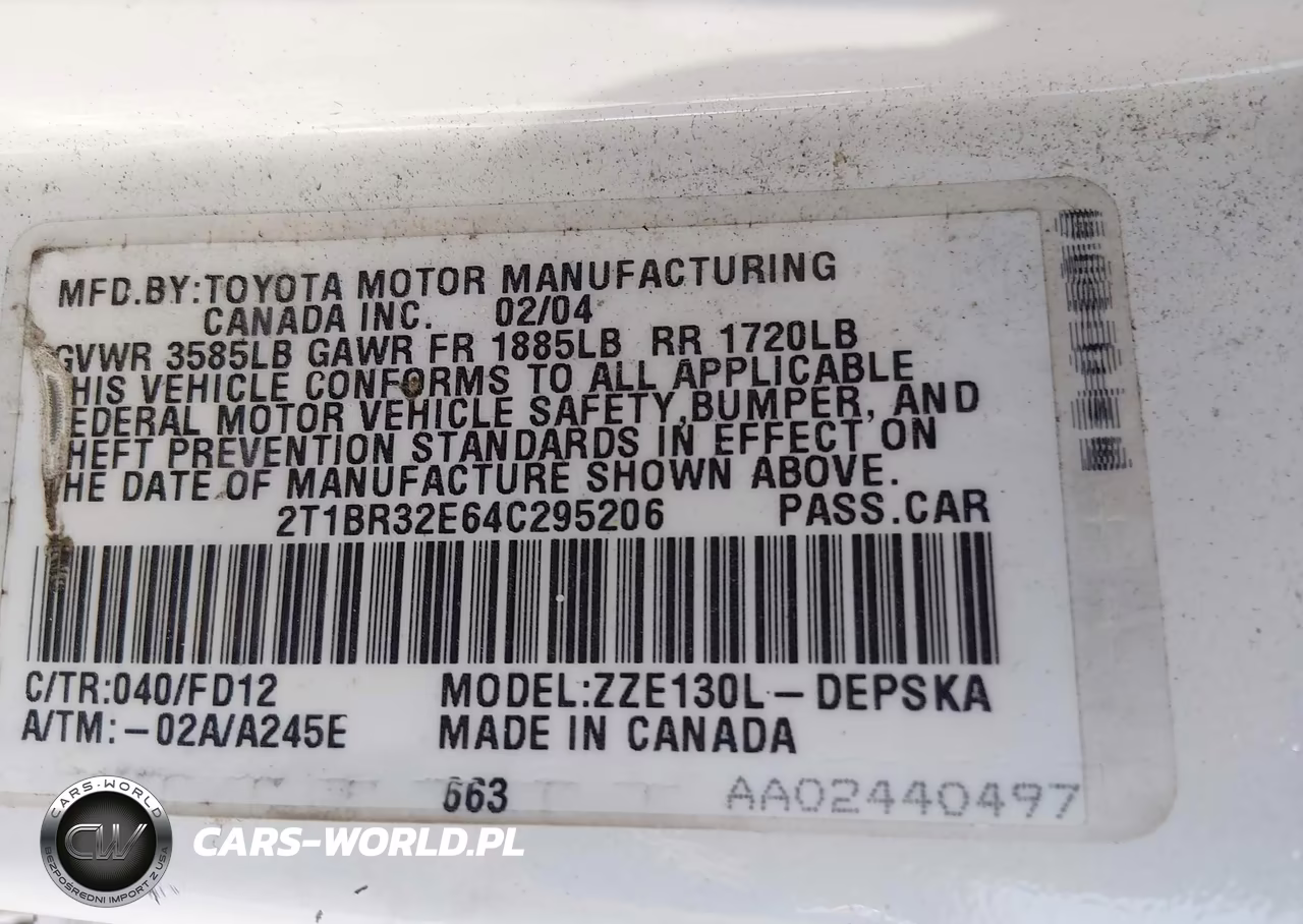 2004 Toyota Corolla S VIN:2T1BR32E64C295206 - 9
