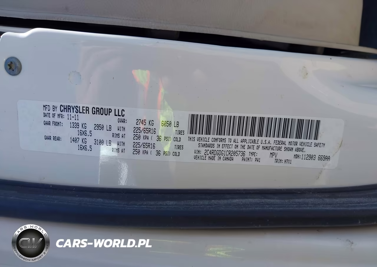 2012 Dodge Grand Caravan Crew VIN:2C4RDGDG1CR205736 - 9