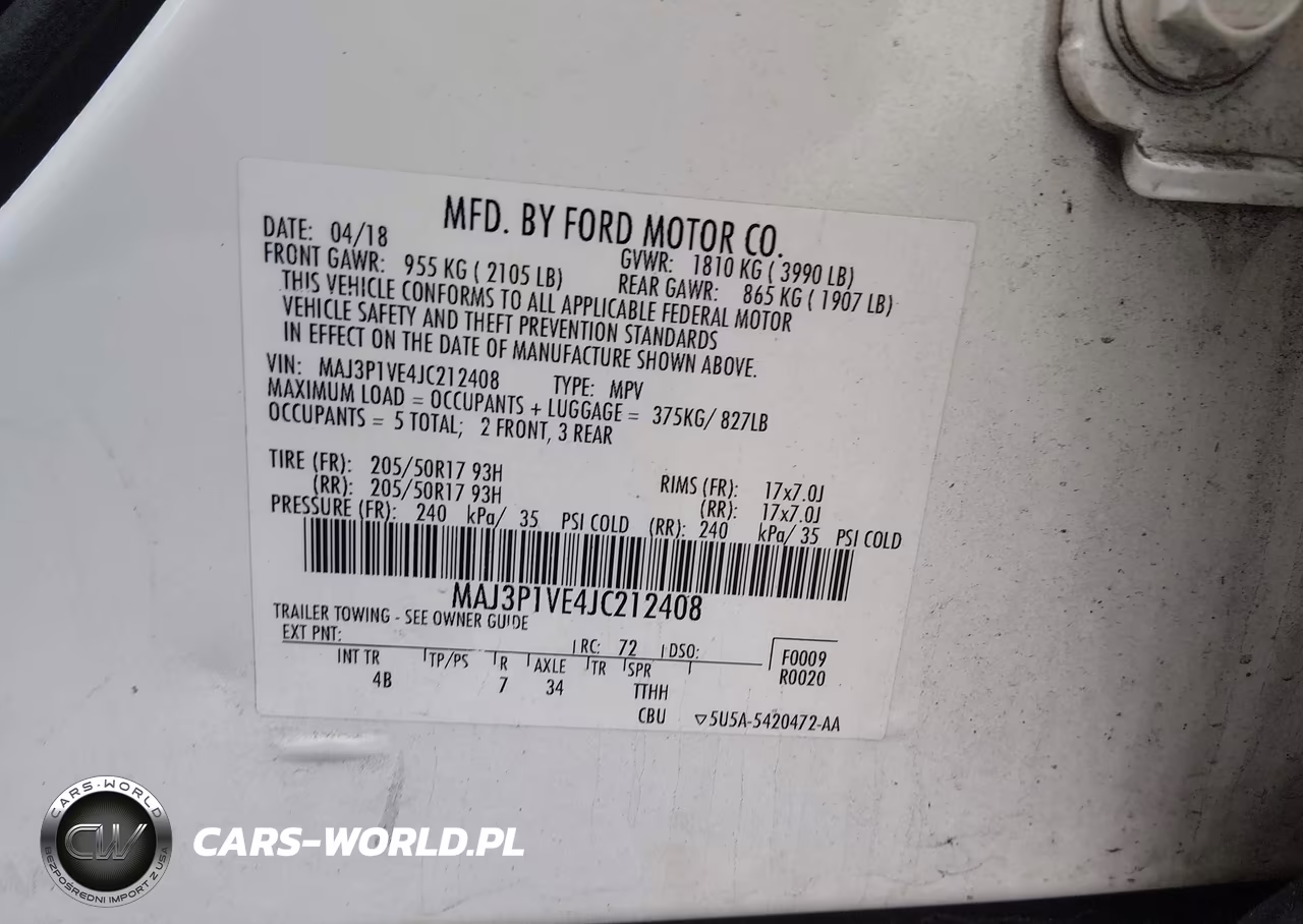 2018 Ford Ecosport Titanium VIN:MAJ3P1VE4JC212408 - 9